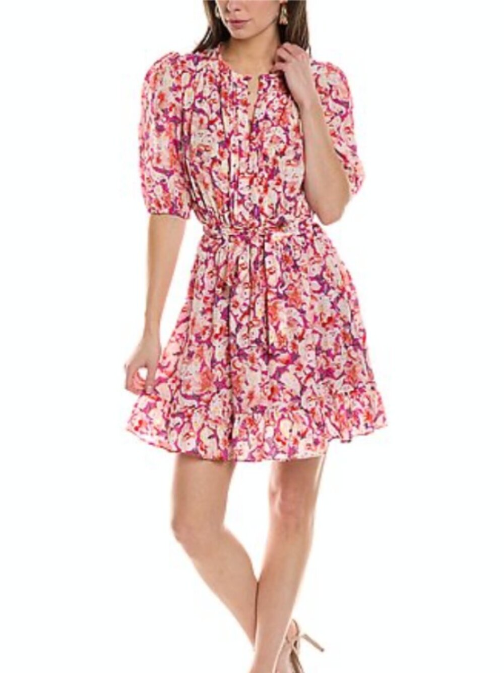Ba&sh Ruffle Mini Dress in Pink Floral